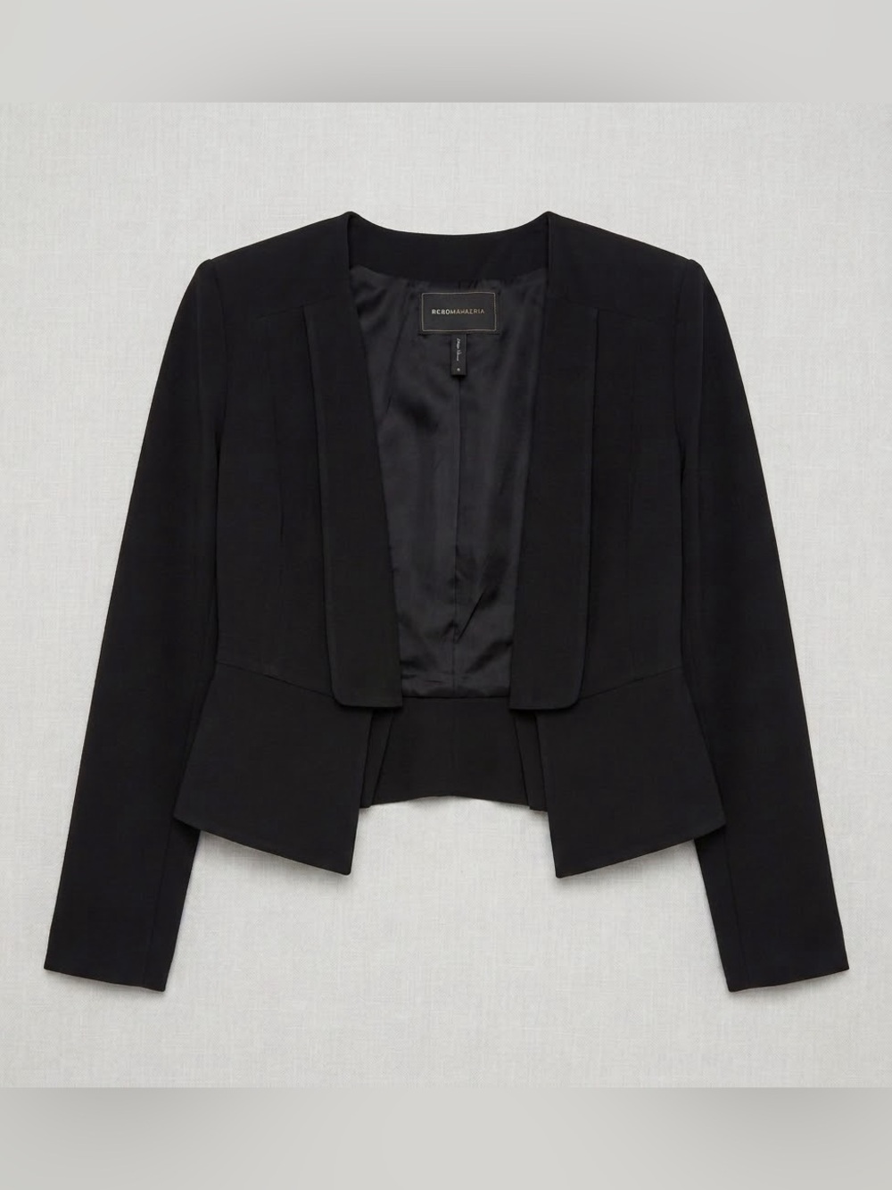 BCBGMAXAZRIA Black Peplum Open-Front Blazer (Size S)